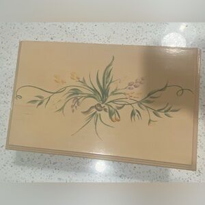 Vintage 80s Wooden Jewelry Box